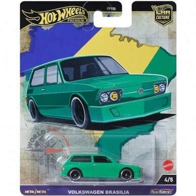 Hot Wheels Premium World Tour Car Culture Volkswagen Brasilia T9678, green 4/5