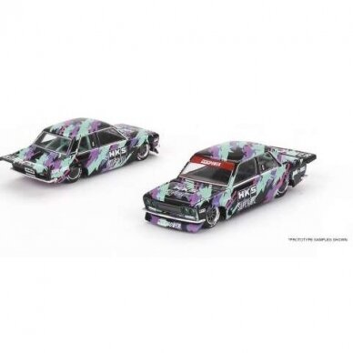 Mini GT Kaido House Kaido House Datsun 510 Pro Street HKS V1, black/green/purple (Without factory film)