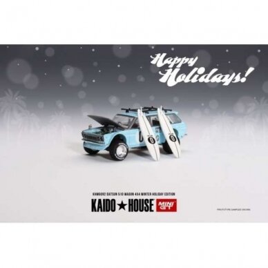 Mini GT Kaido House Kaido House Datsun 510 Wagon GT Surf Safari RS Winter Spec, turquoise