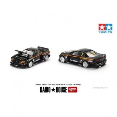 Mini GT Kaido House Modeliukas Kaido House Nissan Skyline GT-R (R34) Hornet V1, black/gold (yra Sandėlyje)