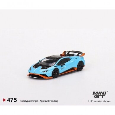 Mini GT Lamborghini Huracan STO, blue/black/orange