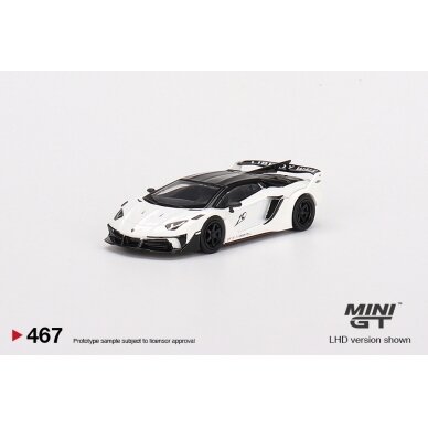 Mini GT LB Silhouette Works Lamborghini Aventador GT Evo, white/black