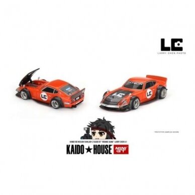 PRE-ORDER Mini GT Kaido House Modeliukas Nissan Fairlady Z *Kaido GT Larry Chen V1 Orange Bang*, orange/black