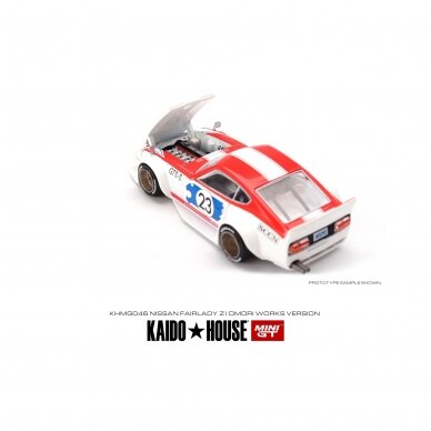 Mini GT Kaido House Nissan Fairlady Z Kaido GT Omori Works, white/blue/red