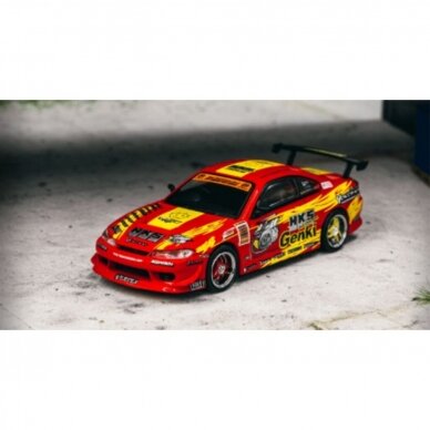 Tarmac Works Modeliukas Nissan Silvia RS-2 *HKS*, red/yellow