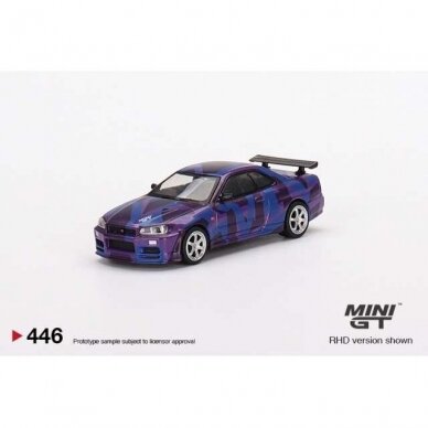 Mini GT Modeliukas Nissan Skyline GT-R R34 V-Spec II *5th anniversary model Mini GT*, purple/blue