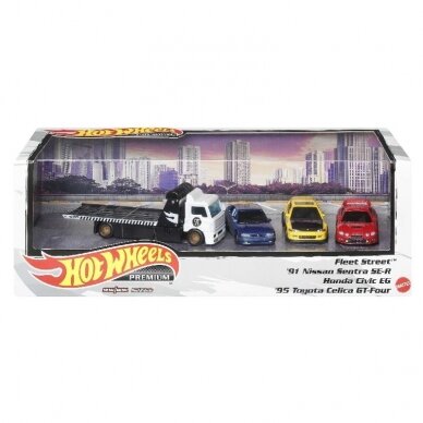 Hot Wheels Premium Premium Set #12 Japan Cars Diorama (Toyota Celica GT,Honda Civic EG,Nissan Sentra SE-R,Fleet Street)