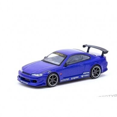 Tarmac Works Modeliukas Vertex Nissan Silvia S15, blue metallic (yra sandėlyje)