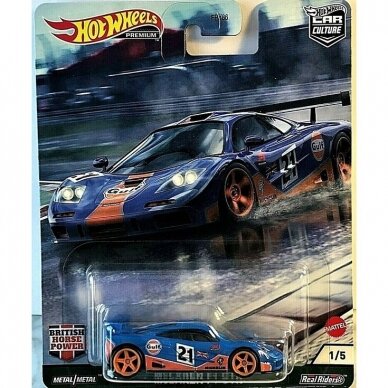 Hot Wheels Premium Premium British Horsepower GULF McLAREN F1 GTR Real Riders