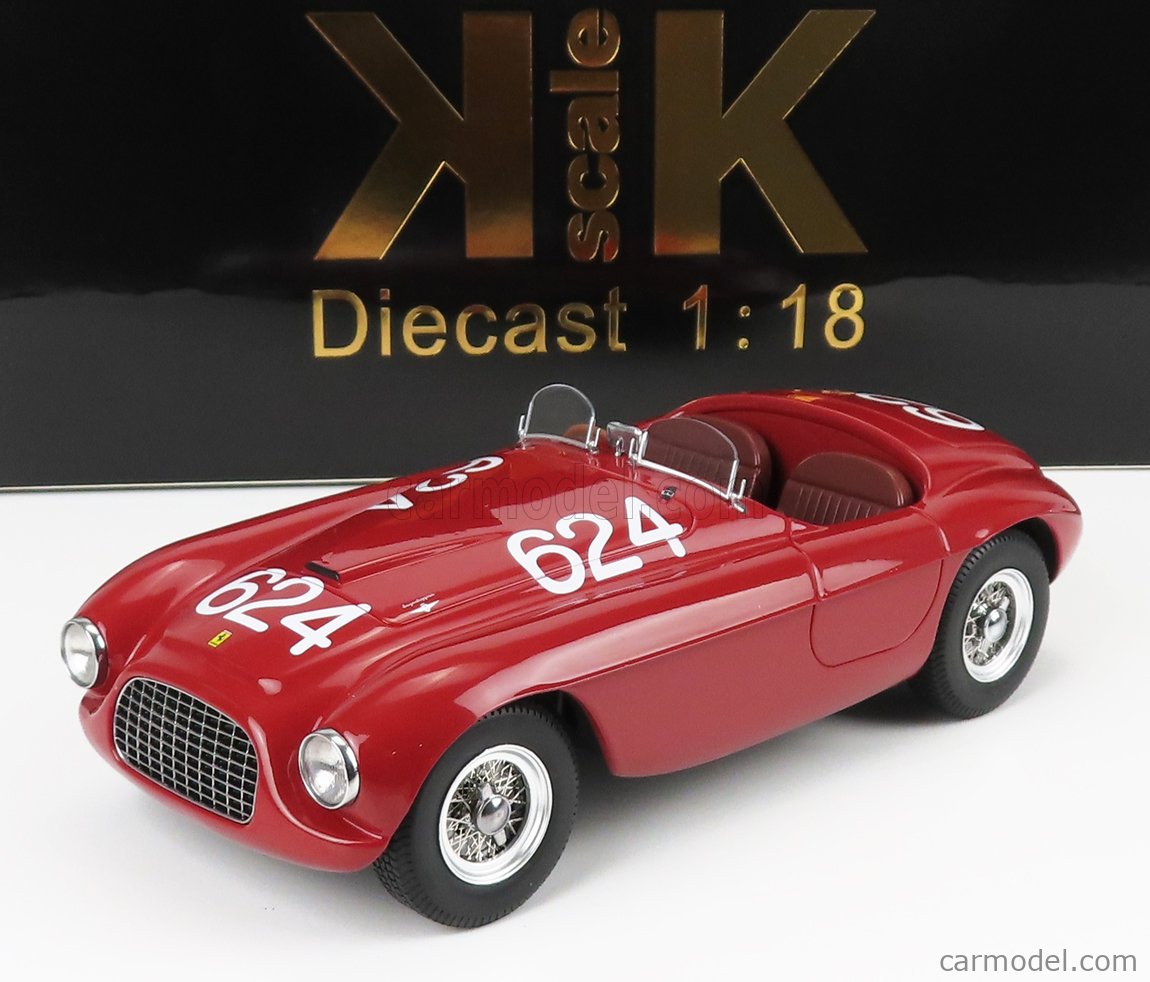 PRE-ORD3R KK Scale 1/18 1949 Ferrari 166 MM #624 Winner Mille 