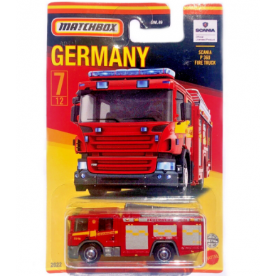 Matchbox SCANIA P360 FIRE ENGINE, red