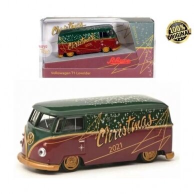 Schuco Volkswagen T1 Lowrider Christmas 2021, green/red/gold