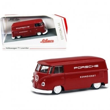 Schuco Modeliukas Volkswagen T1 lowrider Porsche, red (yra Sandėlyje)