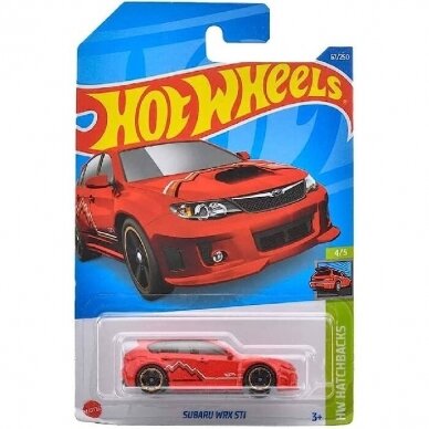 Hot Wheels Subaru WRX STI Red Basic Car Long Card